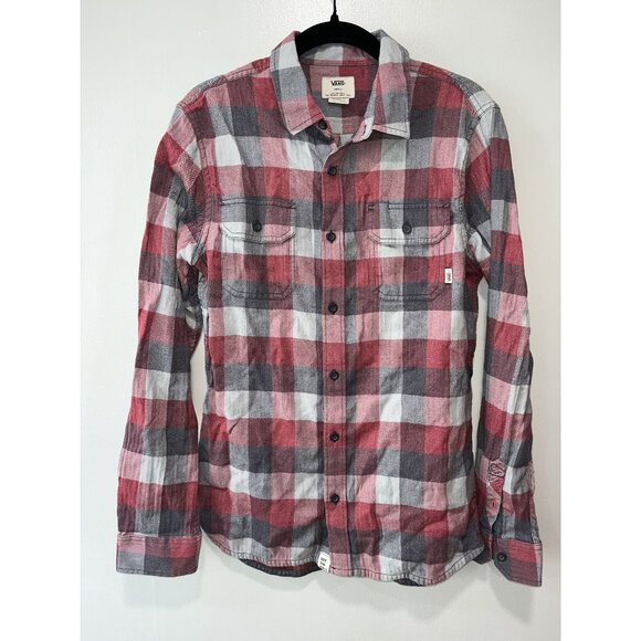 Vans Men's Plaid Long Sleeve Button-Up Shirt, Small‎ - Picture 1 of 7